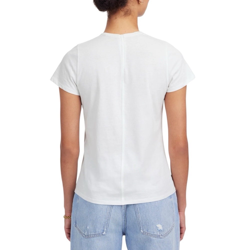Madewell Essential Slim Tee in White Lightweight Cotton - Picture 5 of 8